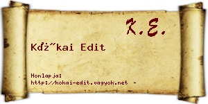Kókai Edit névjegykártya